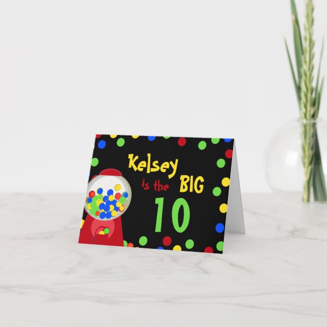 Invitación de Fiesta de la goma de burbujas (Anverso)