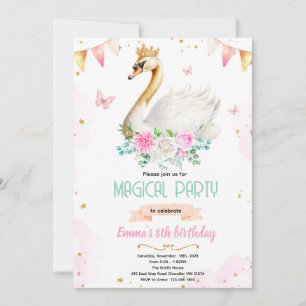 invitación de fiesta de la princesa cisne