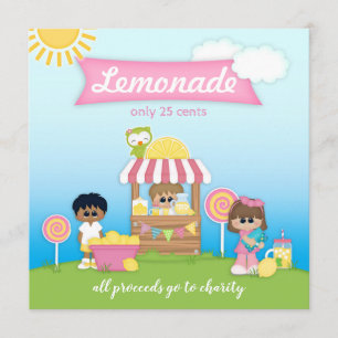Invitación de fiesta de Lemonade Stand Lollipop