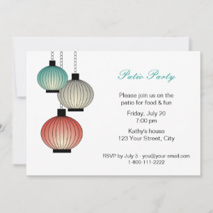 Invitación de fiesta de linternas colgantes