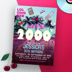 Invitación de fiesta de los años 2000