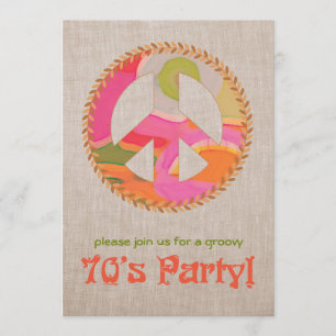 Invitación de fiesta de los años 70