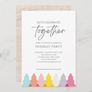 Invitación de fiesta de los Árboles de Navidad bri