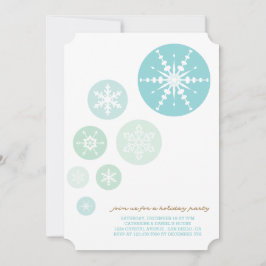 Invitación de fiesta de los copos de nieve azul/fi
