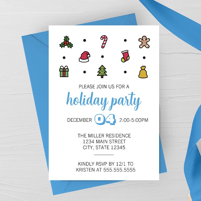 Invitación de fiesta de los iconos de vacaciones (Subido por el creador)