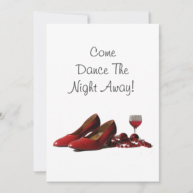 Invitación de fiesta de los nuevos años ( zapatos  (Anverso)