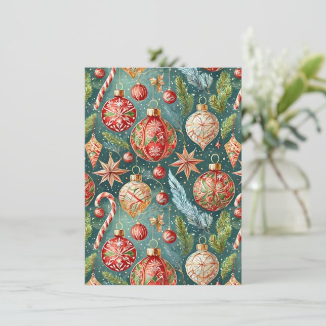 Invitación de fiesta de los Ornamentos de vacacion (Anverso de pie)