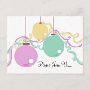 Invitación de fiesta de los Ornamentos de vacacion
