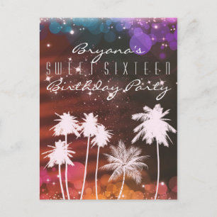 Invitación de fiesta de luces de verano que brilla