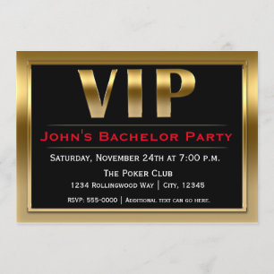 Invitación de fiesta de lujo VIP negro y dorado