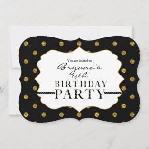 Invitación de fiesta de lunares de papel de alumin