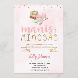 invitación de fiesta de Manis y Mimosas