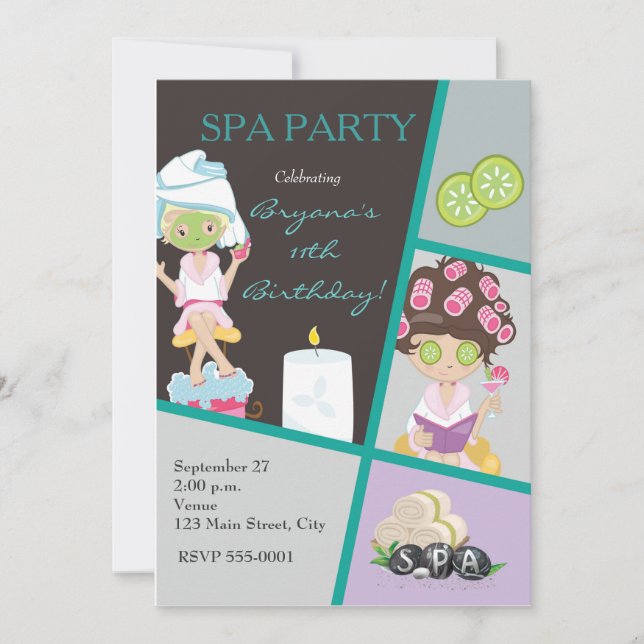 Invitación de fiesta de maquillaje de Spa Beauty G (Anverso)