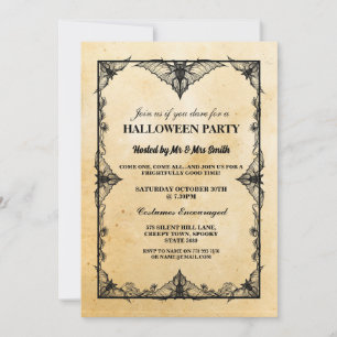 Invitación de Fiesta de marco gótico negro de Hall