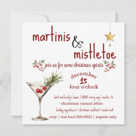 Invitación de fiesta de Martini y Mistletoe