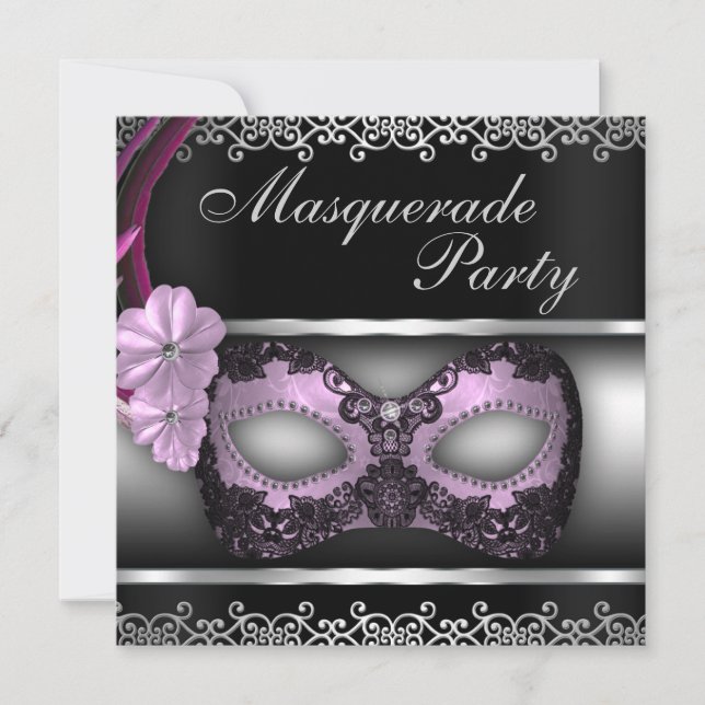 Invitación de Fiesta de mascarada (Anverso)