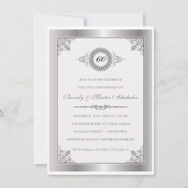 Invitación de fiesta de medalla de aniversario de  (Anverso)