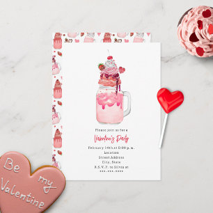 Invitación de Fiesta de Milkshake Valentine