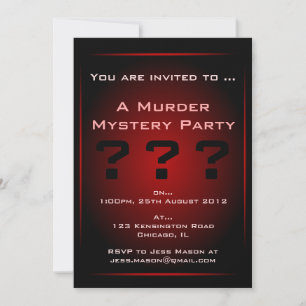 Invitación de fiesta de misterio por el asesinato