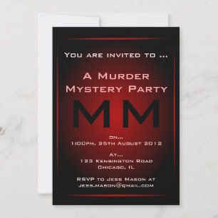 Invitación de fiesta de misterio por el asesinato