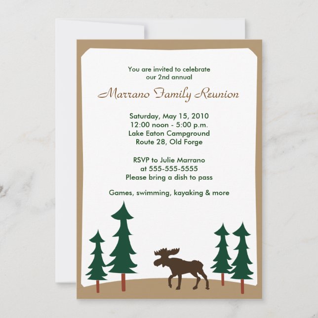 Invitación de fiesta de MOOSE Adirondack Lodge 5x7 (Anverso)