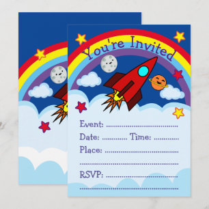 Invitación de fiesta de nave espacial