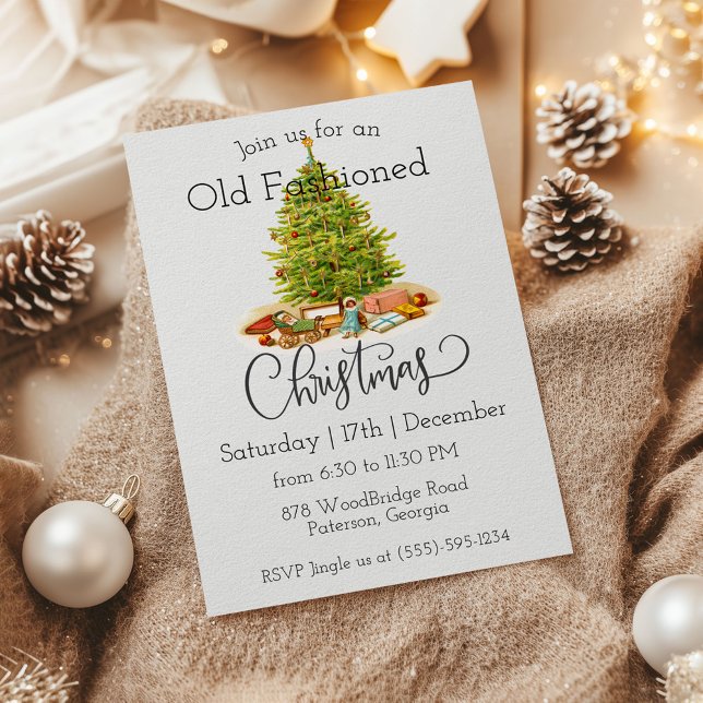 Invitación de fiesta de Navidad a la antigua (Subido por el creador)