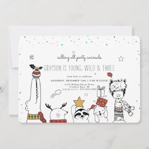 Invitación de Fiesta de Navidad Animal de Fiesta