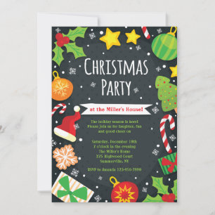 Invitación de fiesta de Navidad brillante
