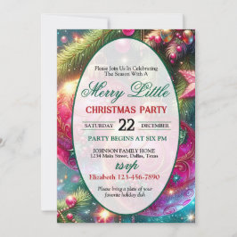 Invitación de fiesta de Navidad brillante y colori