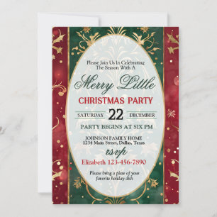 Invitación de fiesta de Navidad brillante y colori