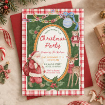 Invitación de fiesta de Navidad caprichosa y color