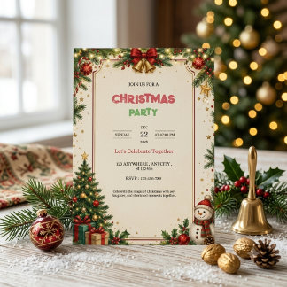 Invitación de Fiesta de Navidad Celebración de Vac