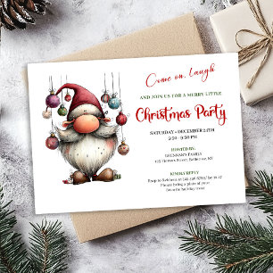 Invitación de fiesta de Navidad clásica divertida 