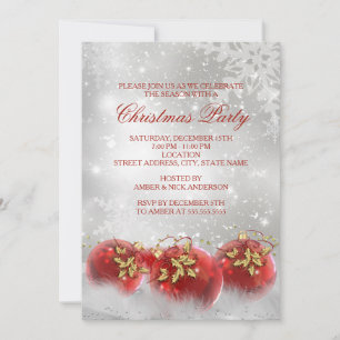Invitación de fiesta de Navidad con adornos de ace