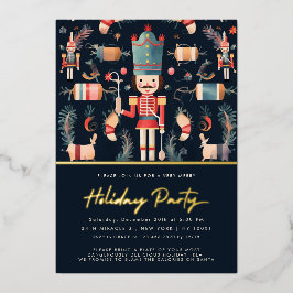 Invitación de fiesta de Navidad con cascanueces ro