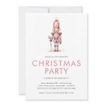 Invitación de fiesta de Navidad con cascanueces ro