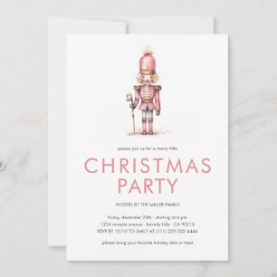 Invitación de fiesta de Navidad con cascanueces ro