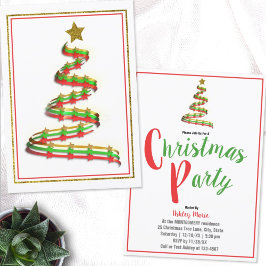 Invitación de fiesta de Navidad con cinta abstract