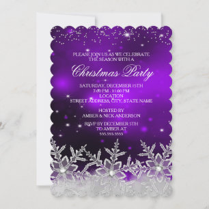 Invitación de fiesta de Navidad con copo de nieve 