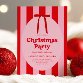 Invitación de fiesta de Navidad con dibujos retro