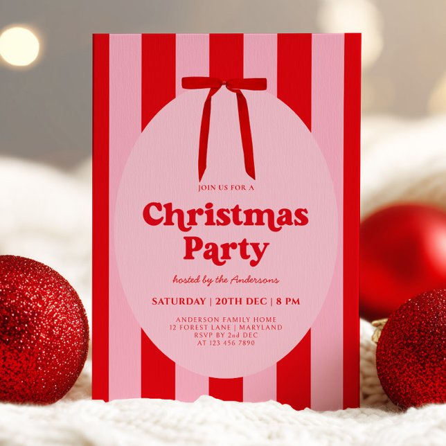 Invitación de fiesta de Navidad con dibujos retro  (Subido por el creador)
