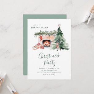 Invitación de fiesta de Navidad con elegantes elem