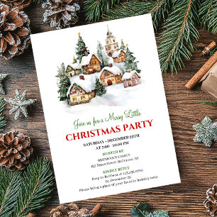 Invitación de fiesta de Navidad con escena inverna