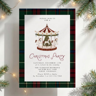 Invitación de fiesta de Navidad con estampado de c