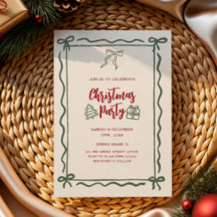 invitación de fiesta de Navidad con garabatos mini