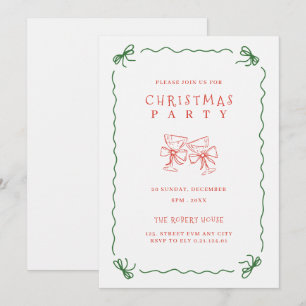 invitación de fiesta de Navidad con garabatos mini
