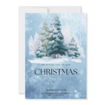 Invitación de fiesta de Navidad con nieve de invie