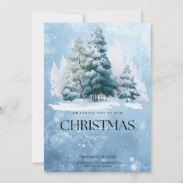 Invitación de fiesta de Navidad con nieve de invie