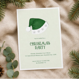 Invitación de fiesta de Navidad con sombrero de Sa